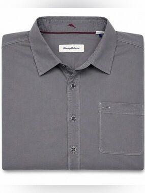 Tommy Bahama Long Sleeve Button-Down Shirt – Gray – Cotton Lyocell Blend- Large